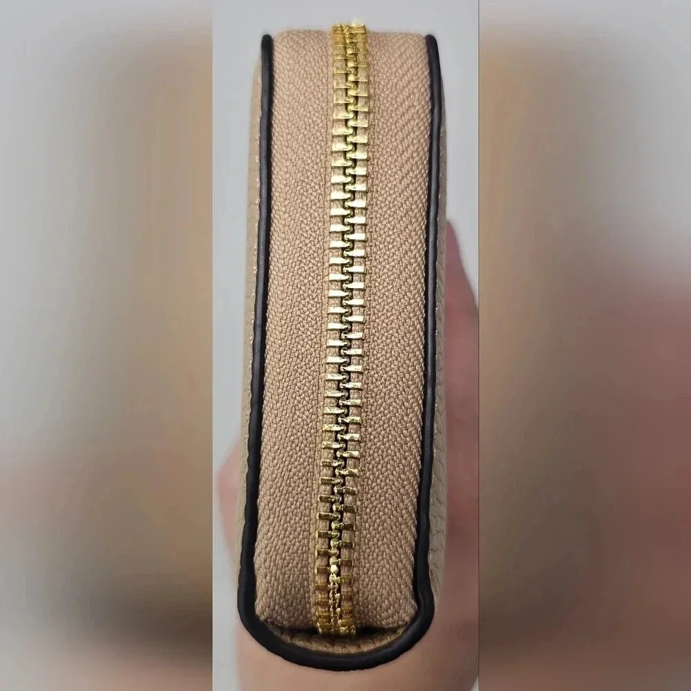 Michael Kors Jet Set Large Travel Continental Leather Wallet Wristlet Camel NWT - Picture 5 of 14
